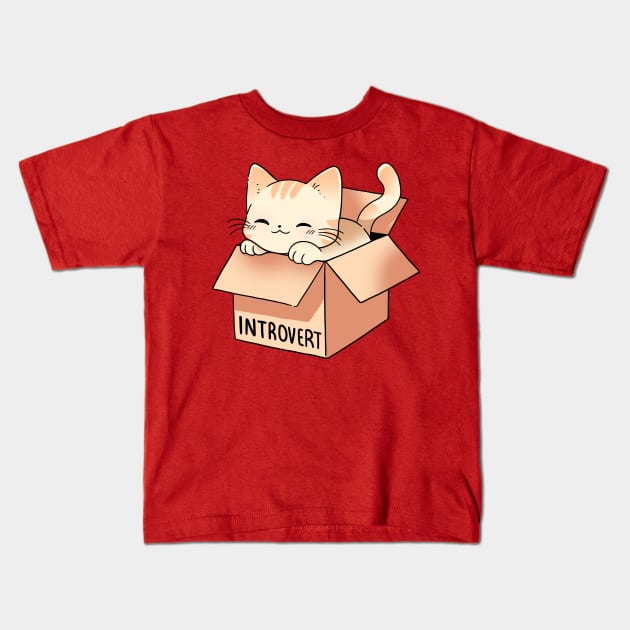 Introvert cat Kids T-Shirt by FanFreak
